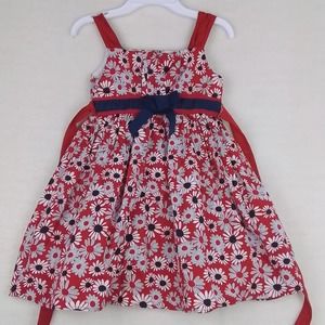 Westside Girl's Sun Dress Size 5-6 in Red, White, Blue‎ w/ Floral Print